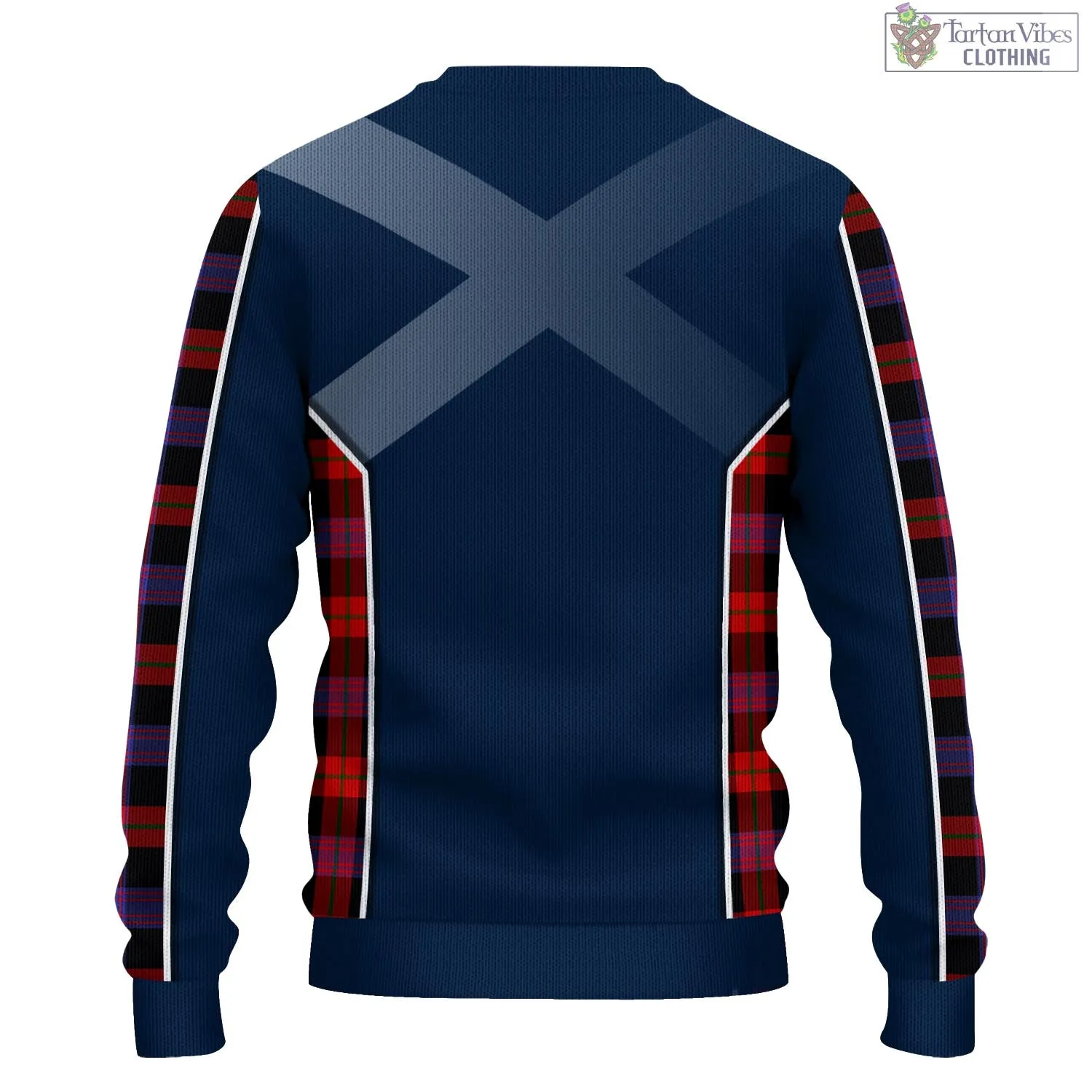 Brown (Broun) Tartan Knitted Sweatshirt with Family Crest and Scottish Thistle Vibes Sport Style