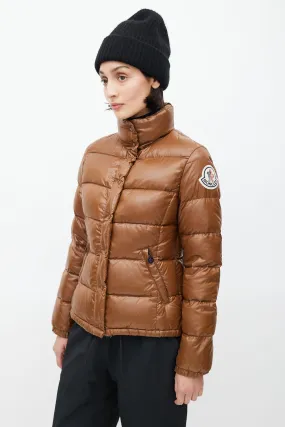 Brown Claire Quilted Down Jacket