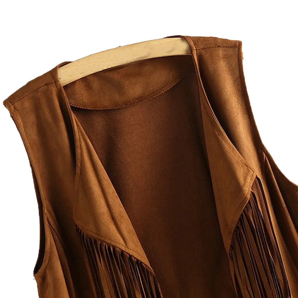 Brown Fringed Hippie Vest