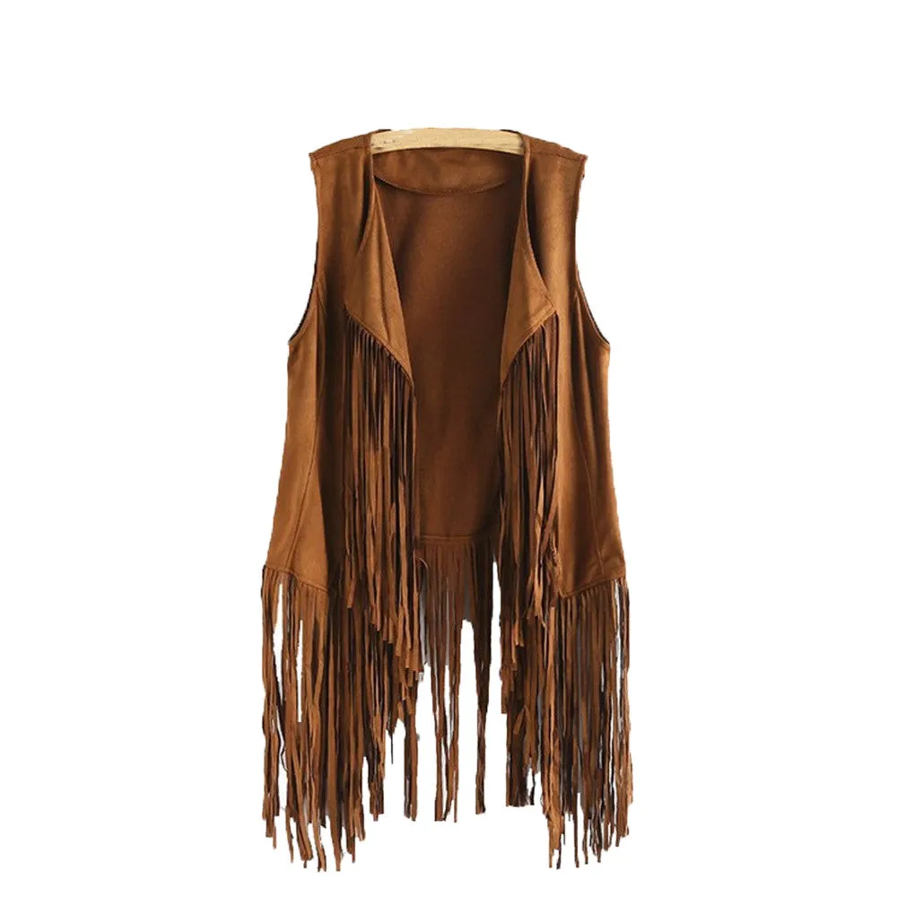 Brown Fringed Hippie Vest