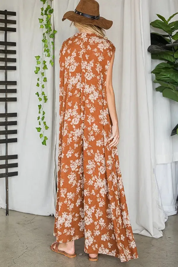 Bucketlist Wide Leg Floral Print Jumpsuit