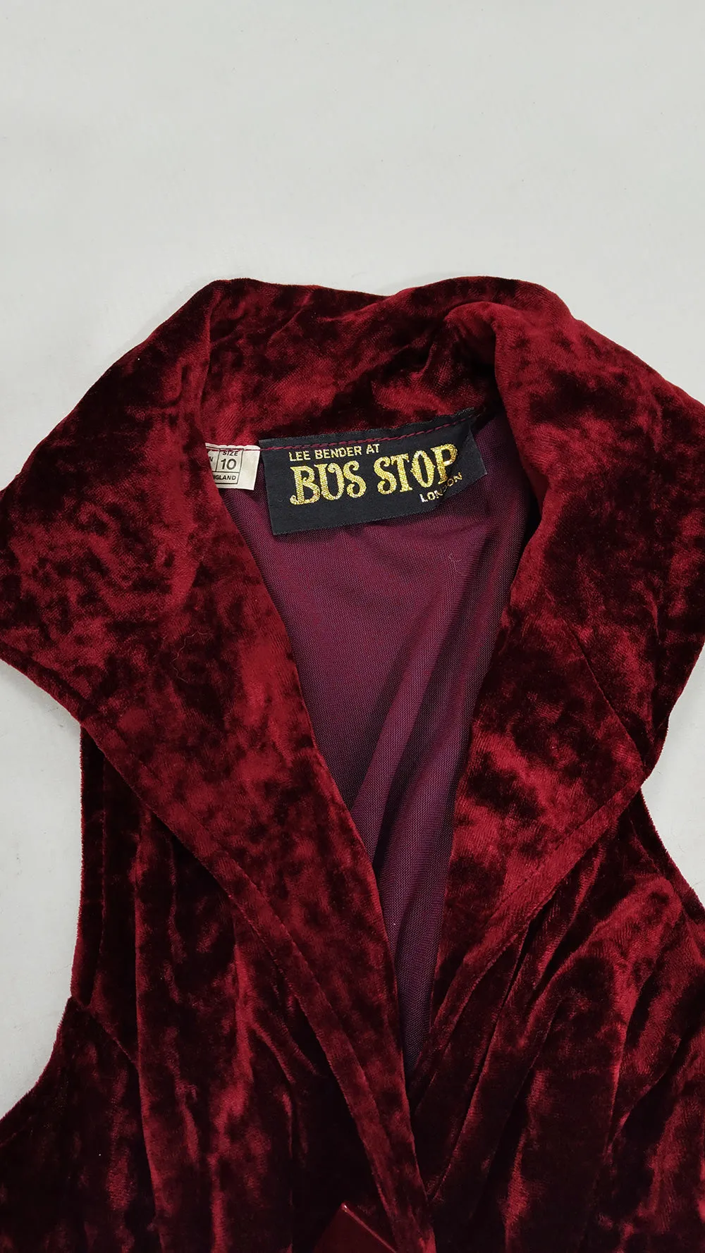 Bus Stop by Lee Bender Vintage 70s Red Velvet Top, 1970s