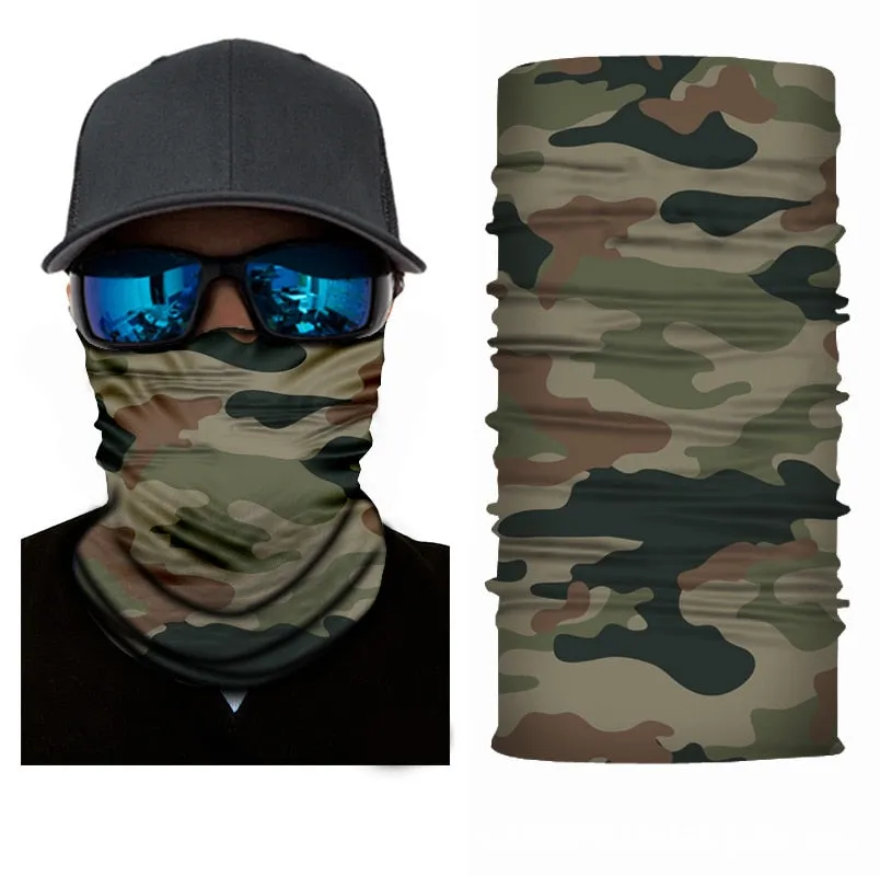 Camouflage Cycling Face Mask Tactical Military Scarf Neck Gaiter Men Seamless Bandana Women Headband Balaclava Tube Face Shield