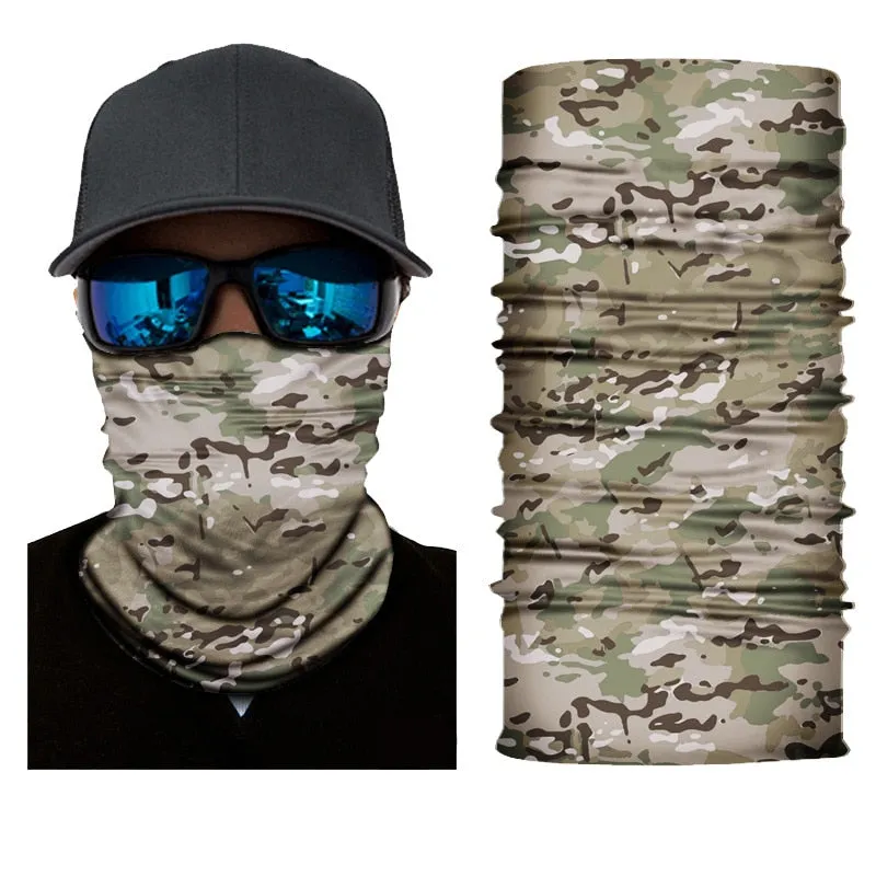 Camouflage Cycling Face Mask Tactical Military Scarf Neck Gaiter Men Seamless Bandana Women Headband Balaclava Tube Face Shield