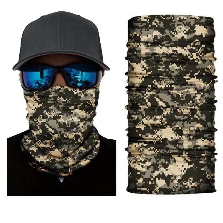 Camouflage Cycling Face Mask Tactical Military Scarf Neck Gaiter Men Seamless Bandana Women Headband Balaclava Tube Face Shield