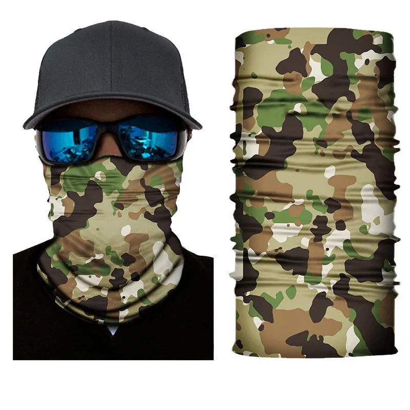 Camouflage Cycling Face Mask Tactical Military Scarf Neck Gaiter Men Seamless Bandana Women Headband Balaclava Tube Face Shield