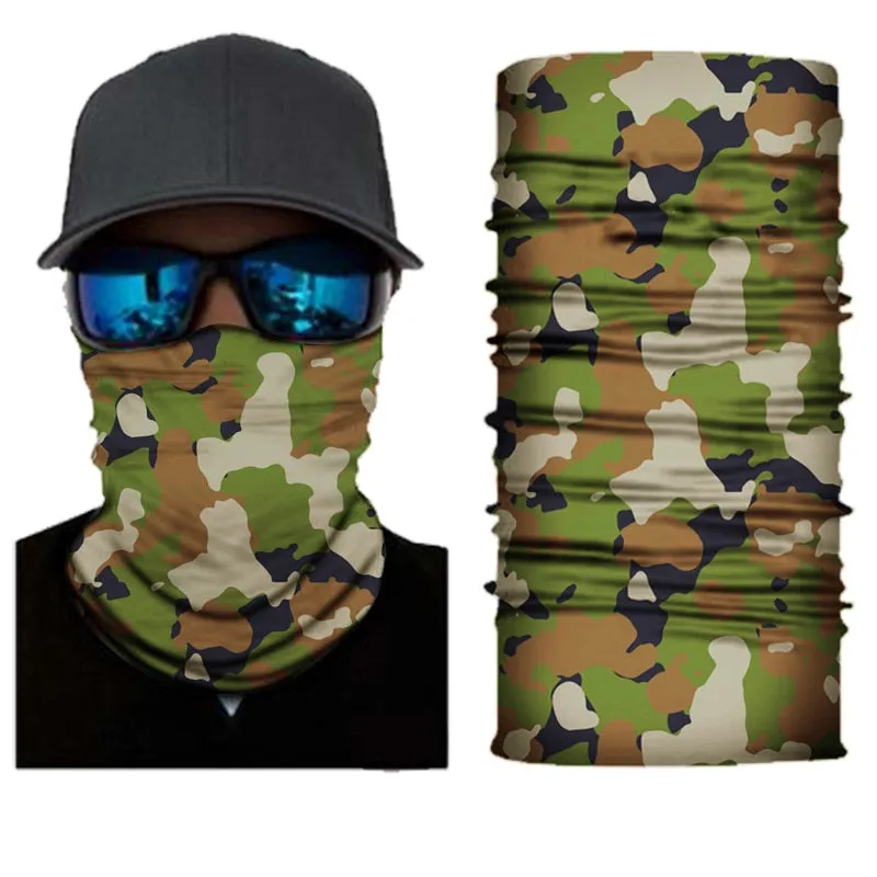 Camouflage Cycling Face Mask Tactical Military Scarf Neck Gaiter Men Seamless Bandana Women Headband Balaclava Tube Face Shield