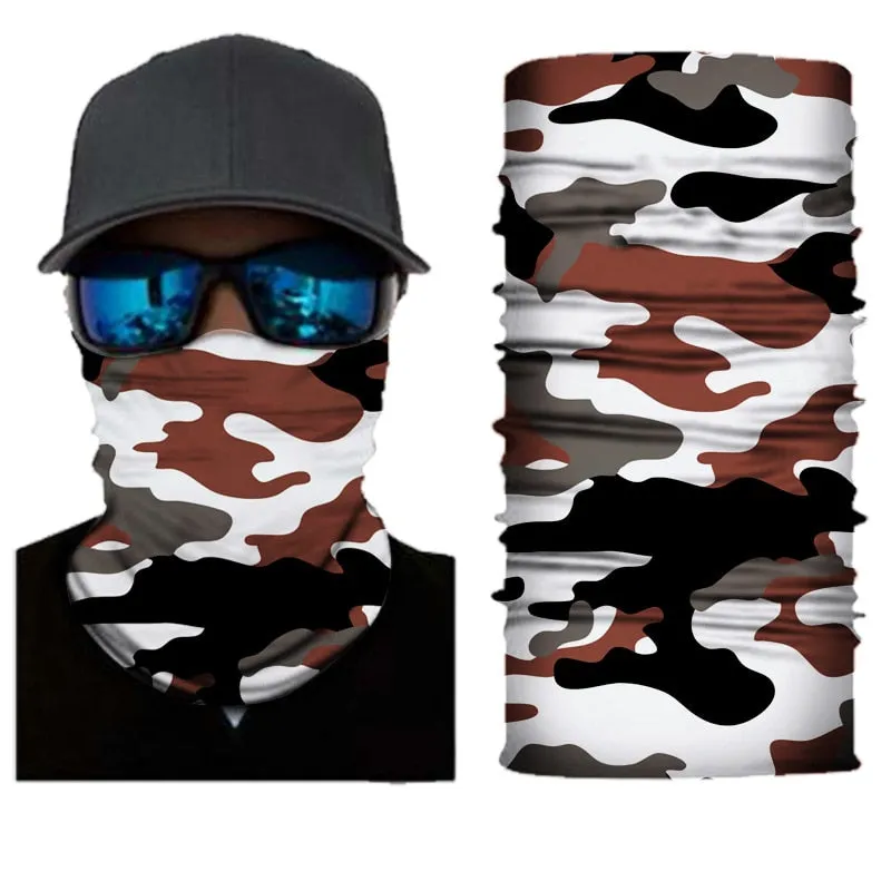 Camouflage Cycling Face Mask Tactical Military Scarf Neck Gaiter Men Seamless Bandana Women Headband Balaclava Tube Face Shield