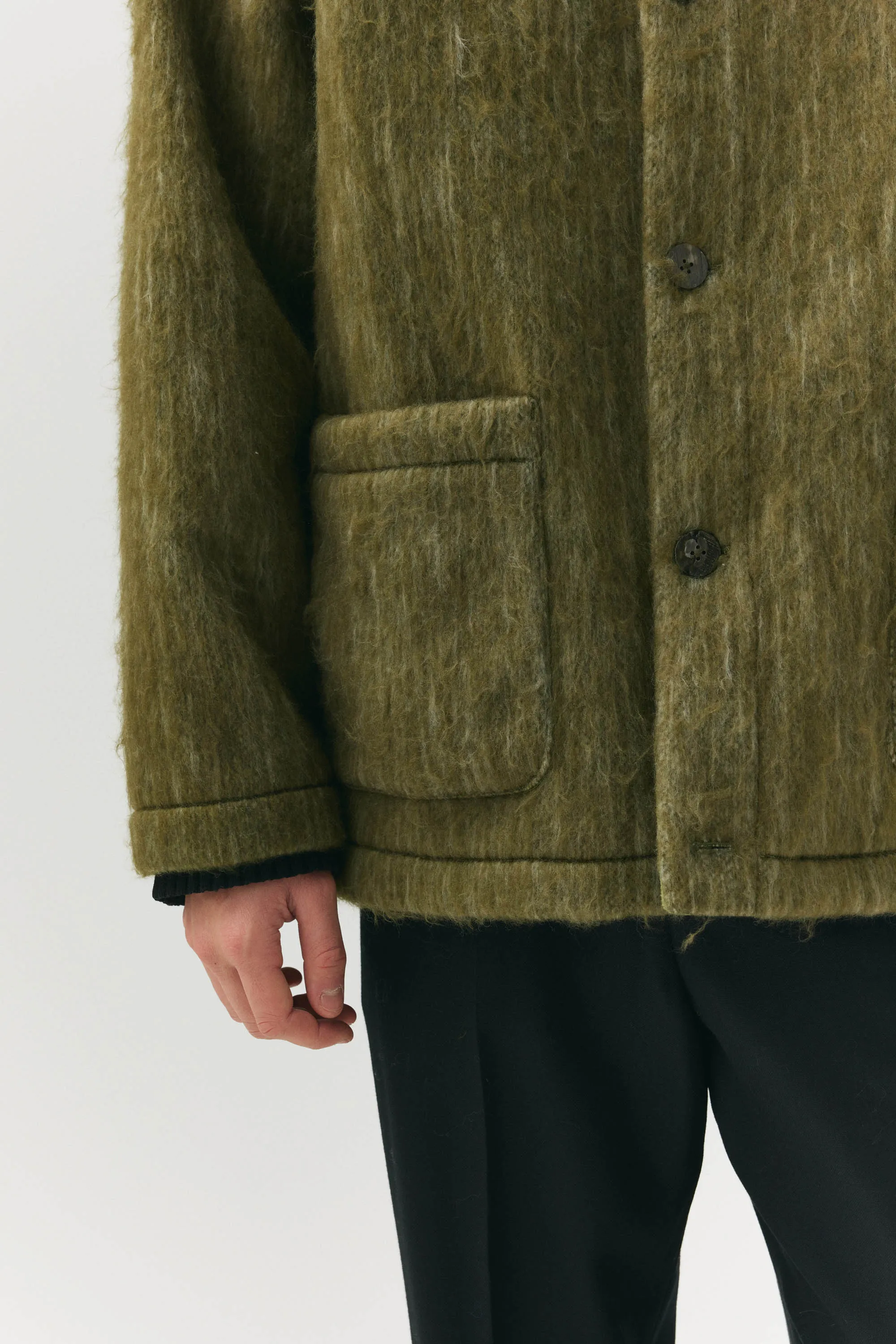 CARDI BONDED SHAGGY WOOL AW24 GREEN