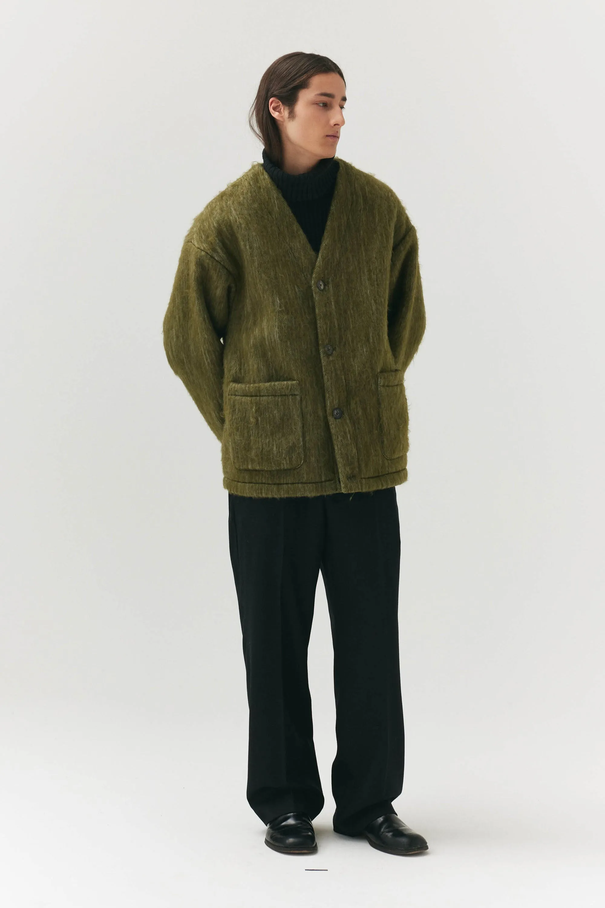 CARDI BONDED SHAGGY WOOL AW24 GREEN