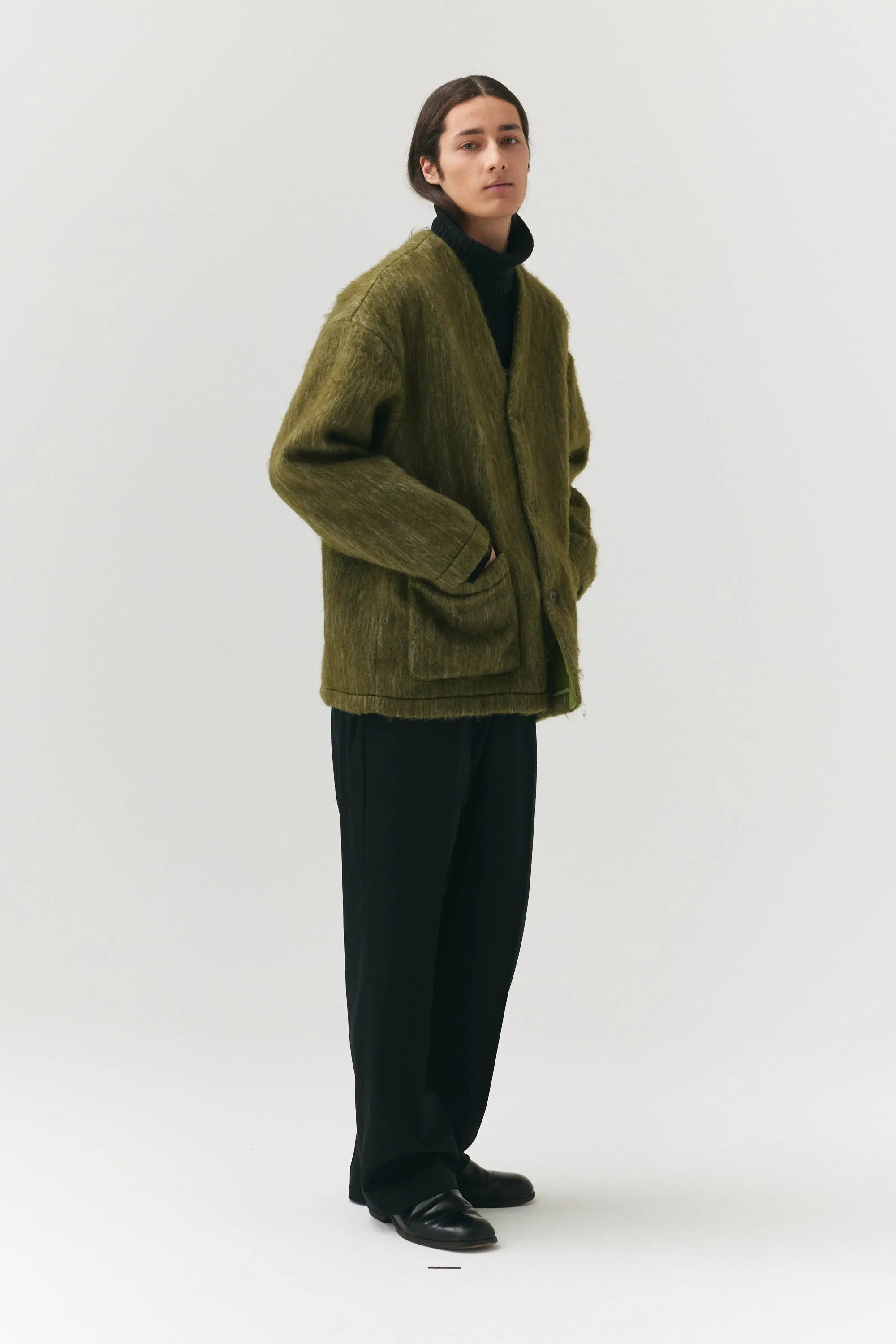 CARDI BONDED SHAGGY WOOL AW24 GREEN