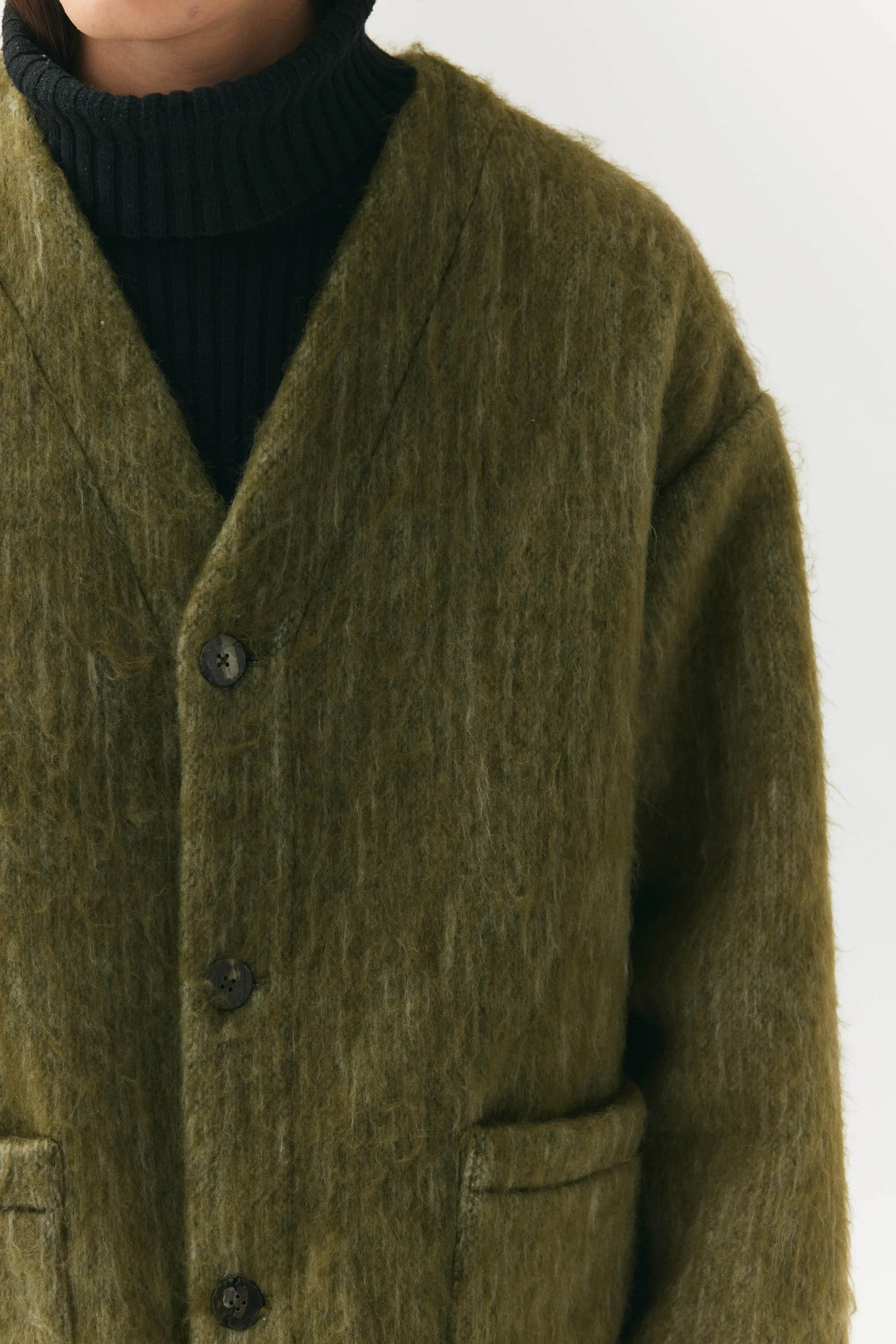 CARDI BONDED SHAGGY WOOL AW24 GREEN