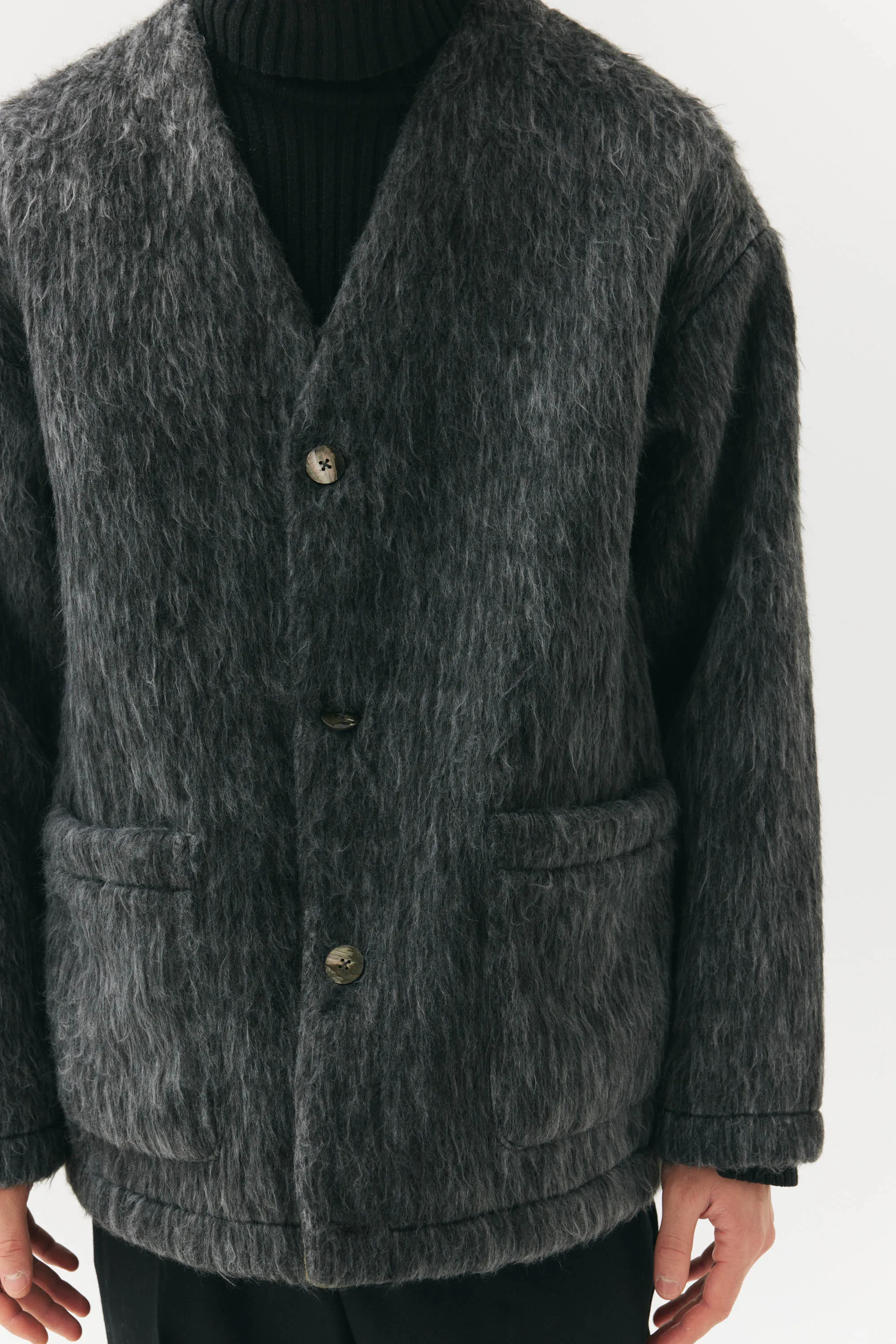 CARDI BONDED SHAGGY WOOL AW24 GREY