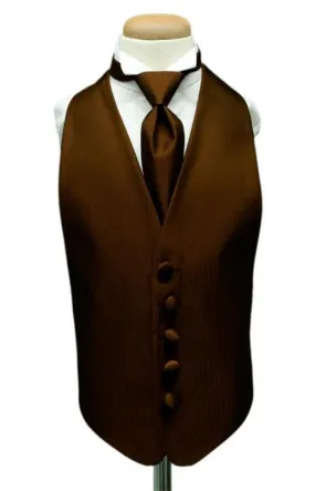 Chocolate Herringbone  Kids Tuxedo Vest