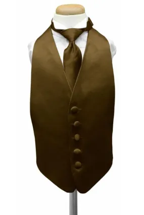 Chocolate Luxury Satin Kids Tuxedo Vest