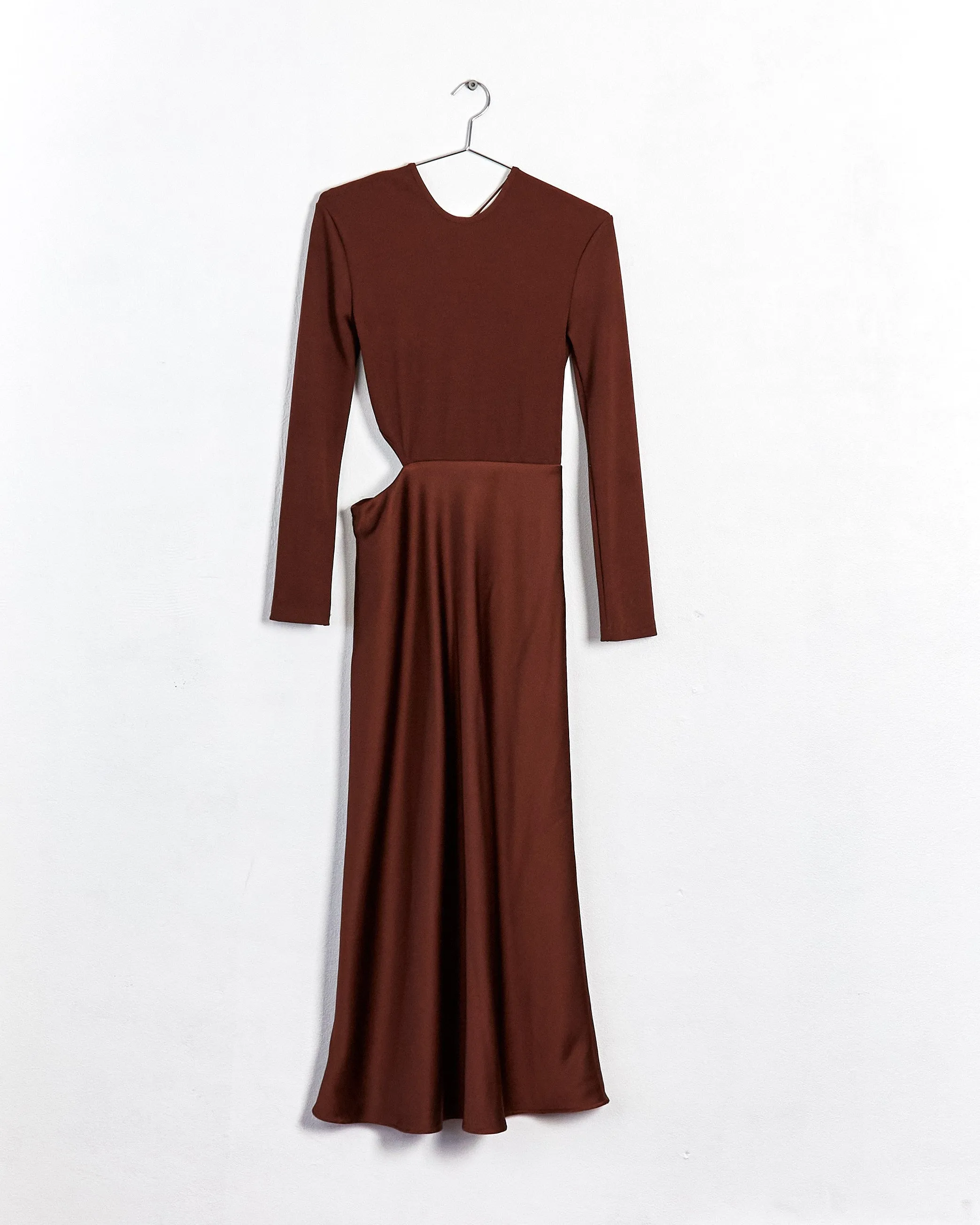 Christopher Esber 'twisted back' midi dress, brown, 10