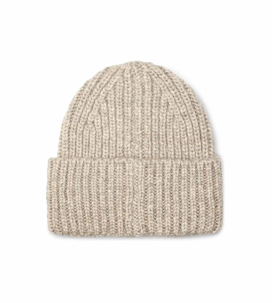 Chunky Rib Beanie with Logo in Lt Grey by Ugg Australia