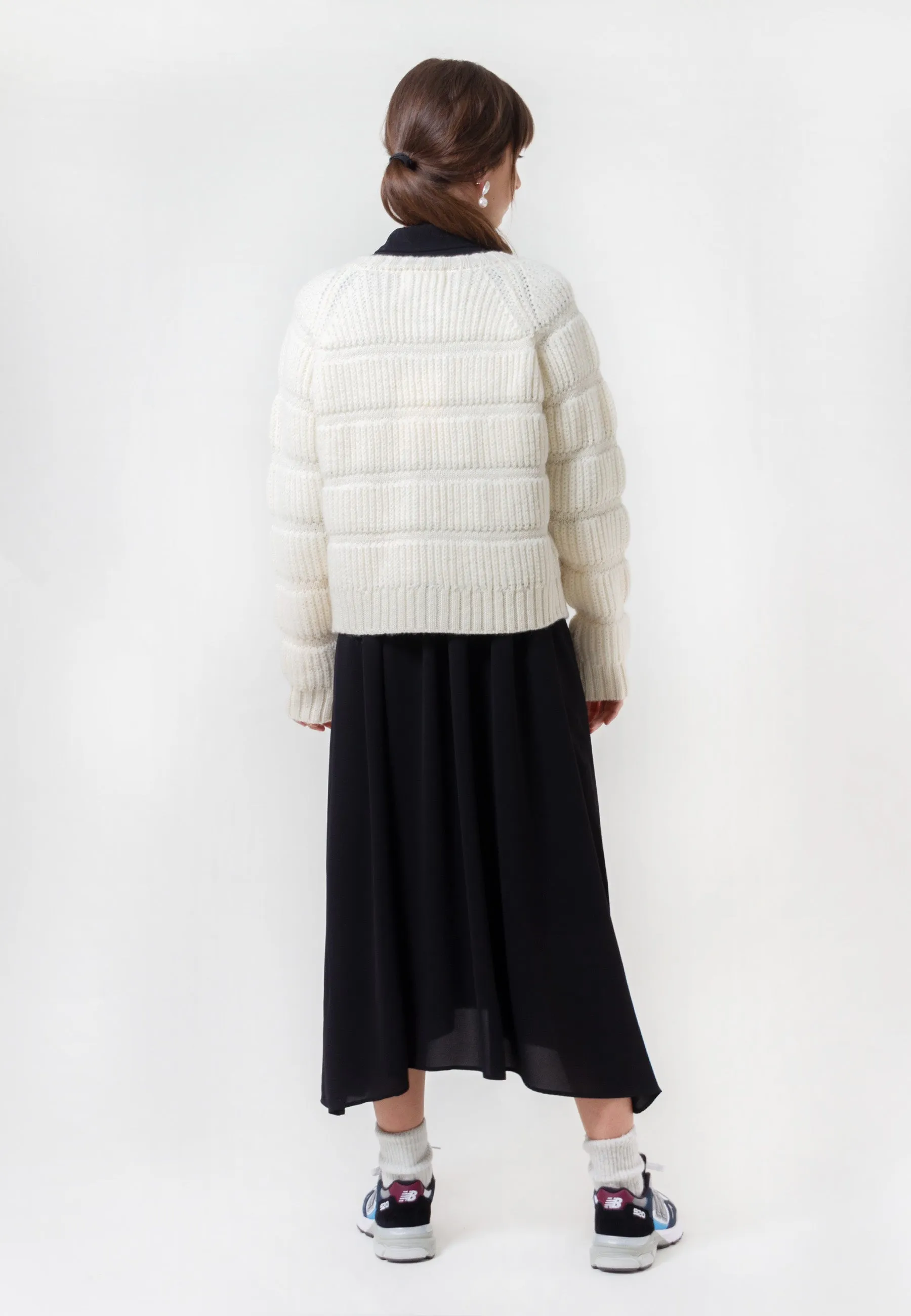 Chunky Tubes Cardi - whisper white