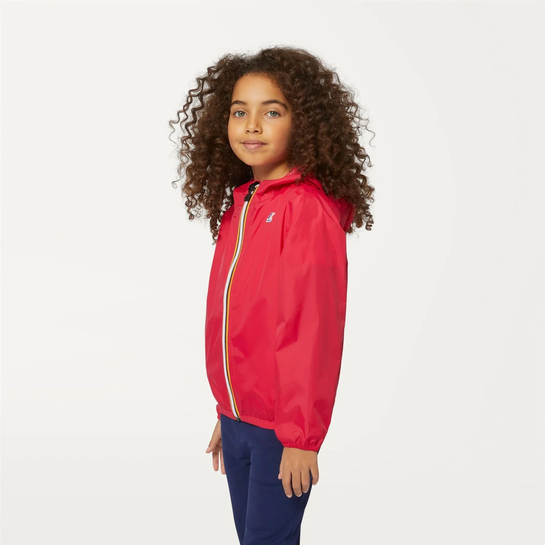 Claude - Kids Packable Full Zip Waterproof Rain Jacket in Red Berry