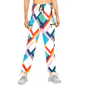 color moments print 2 Women's Quick Dry Cargo Sweatpants (Model L65)