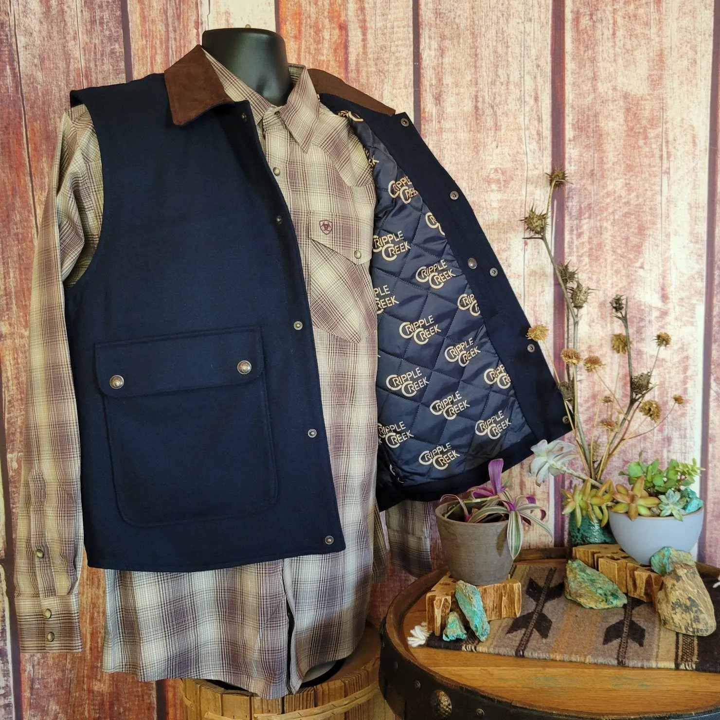 Conceal & Carry Wool Vest "The Melton" by Cripple Creek    CR38066