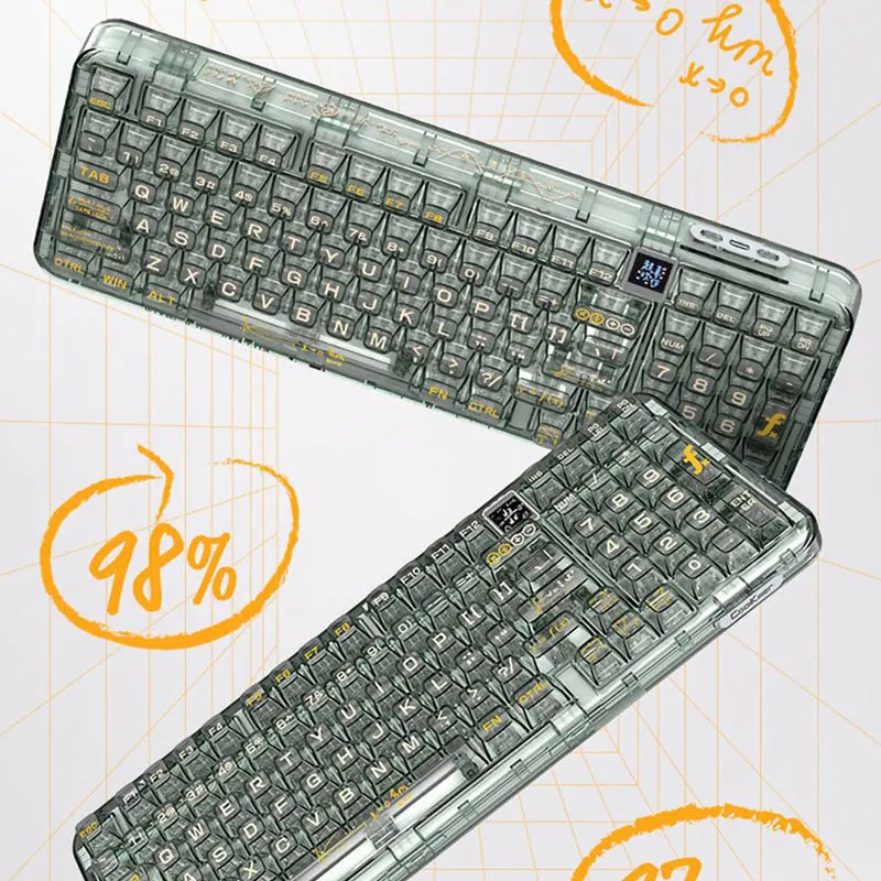 CoolKiller CK98 3-Mode Transparent Mechanical Keyboard