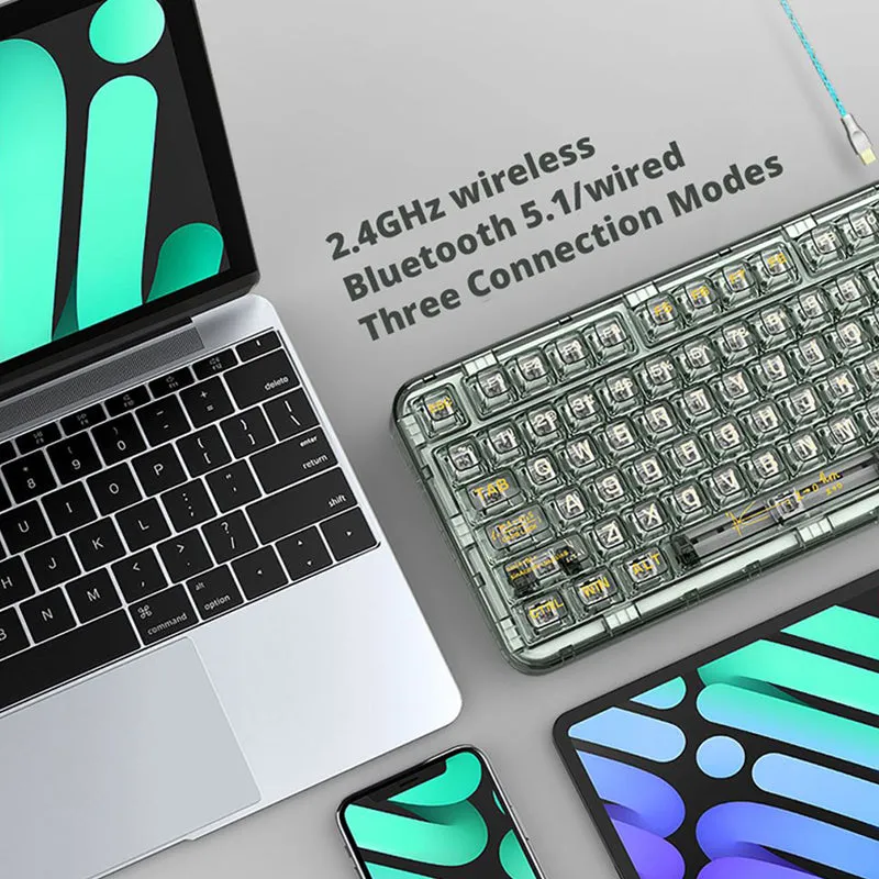 CoolKiller CK98 3-Mode Transparent Mechanical Keyboard