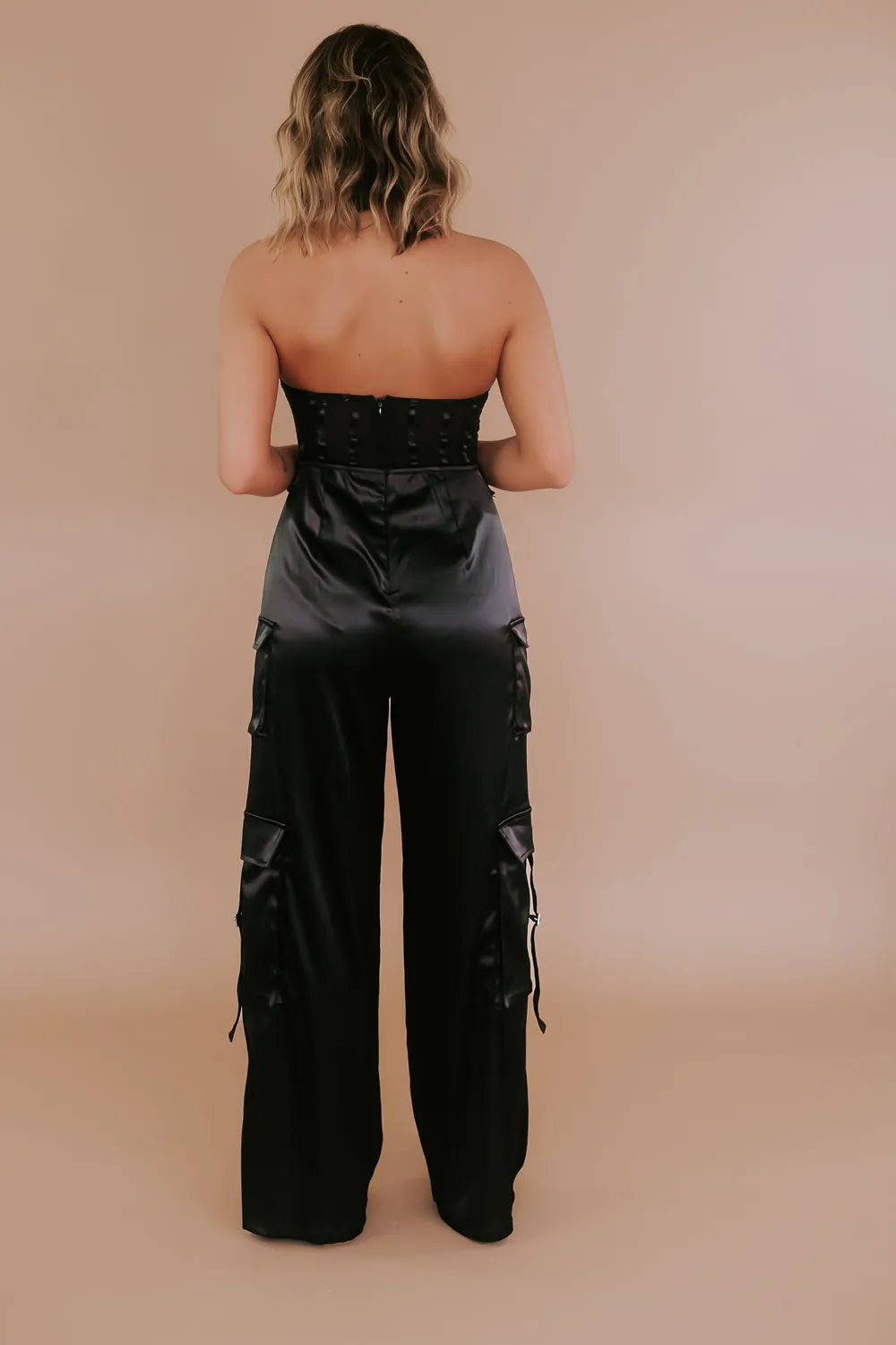 Corset Jumpsuit, Black