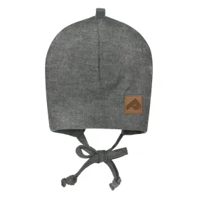 Cotton beanie with ears - Heather Gray