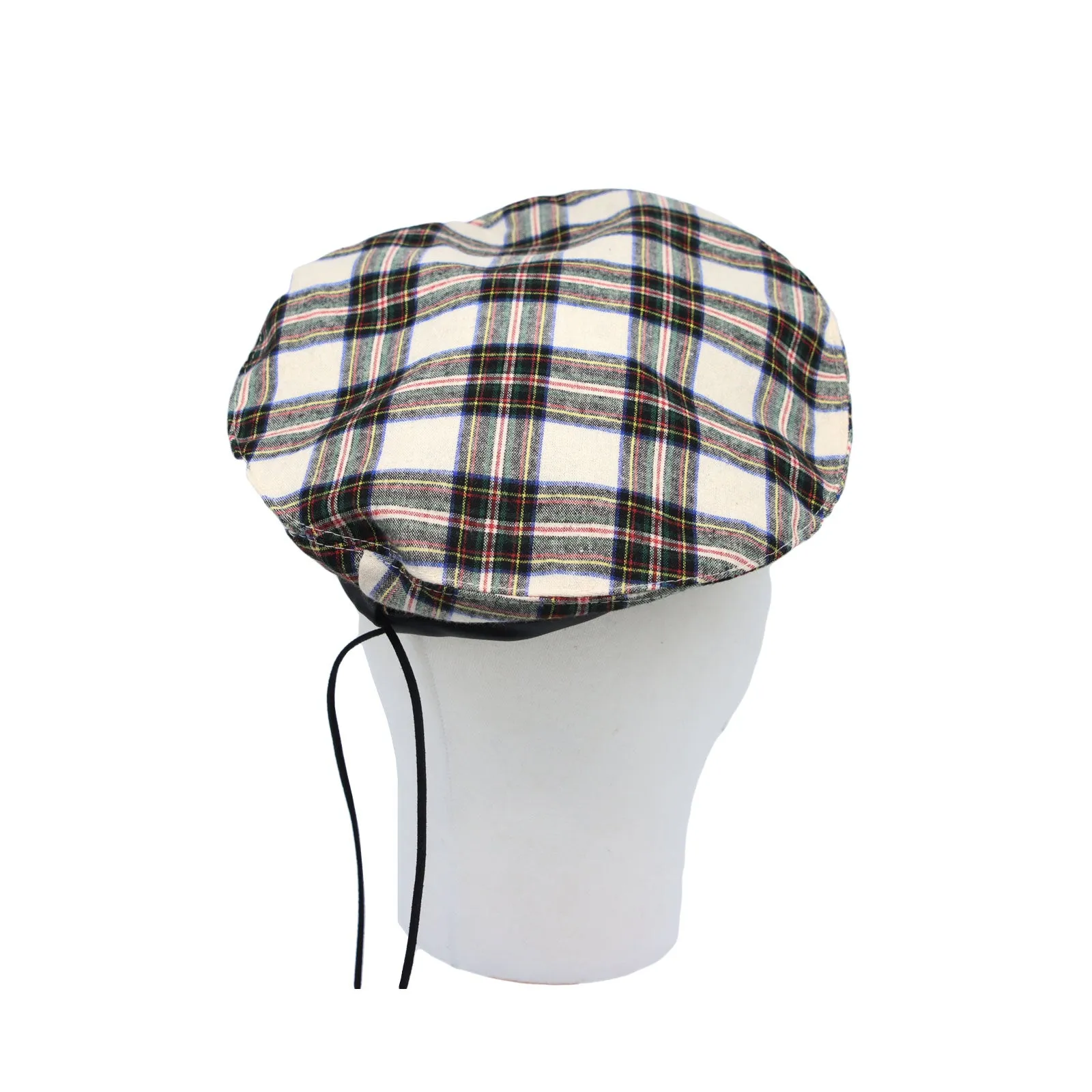 Cotton Plaid Beret Hat Tartan Check French Beanie Cap YZF0083