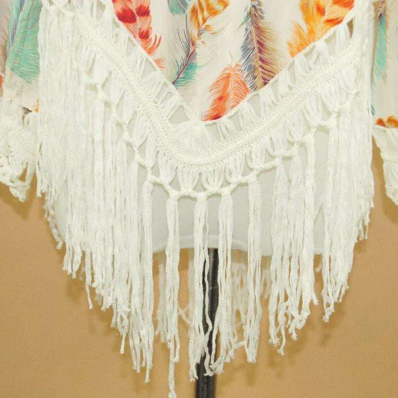 Crochet Feather Poncho