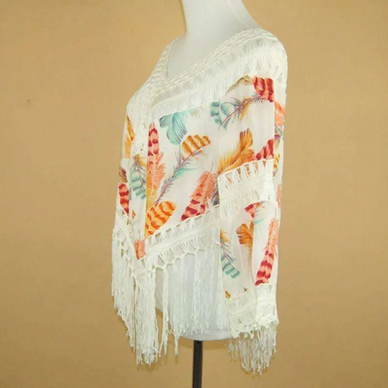 Crochet Feather Poncho