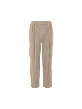 Cropped Baggy Corduroy Pants