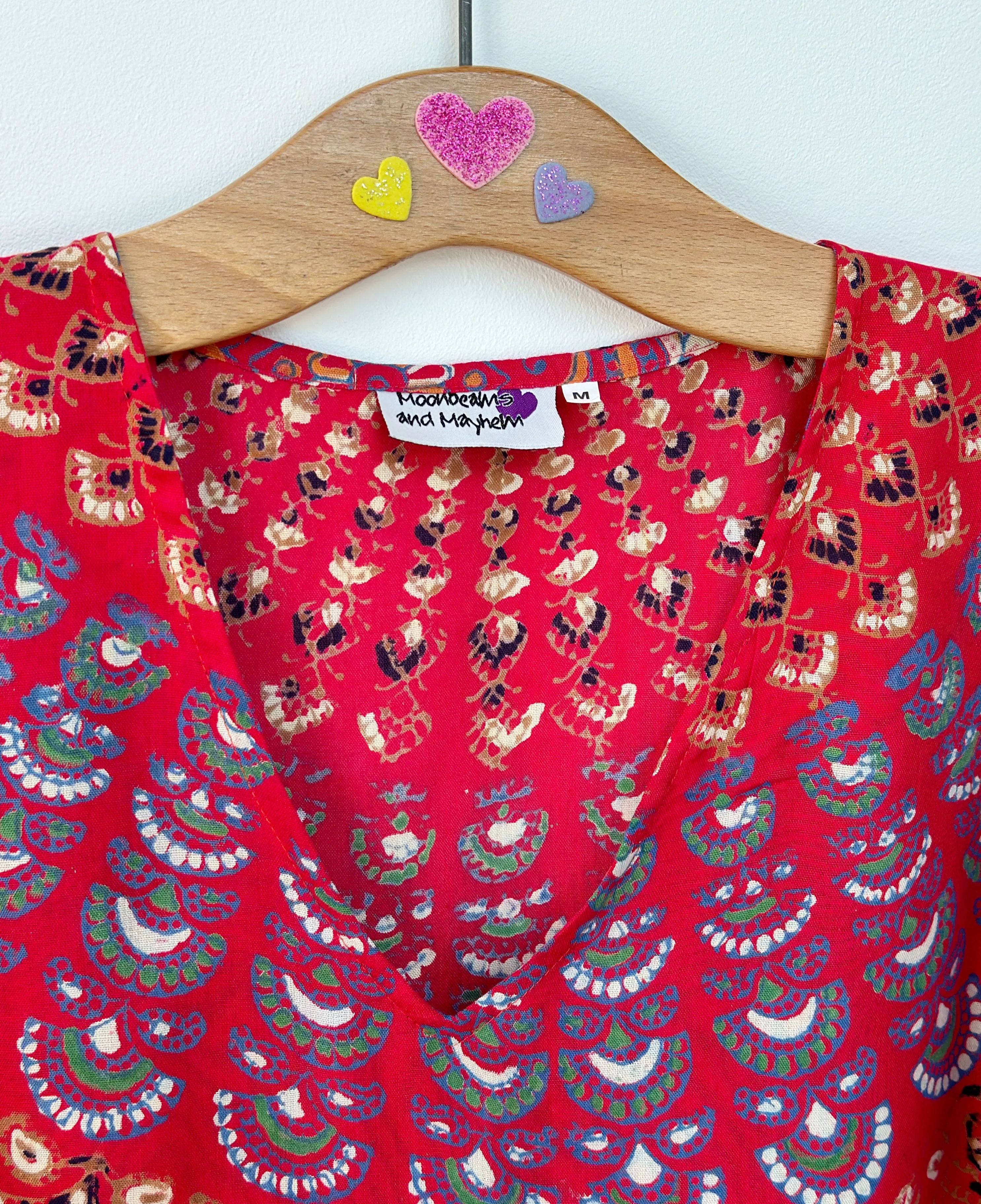 DELICIOUS RED STARSHINE MANDALA TUNIC / TOP