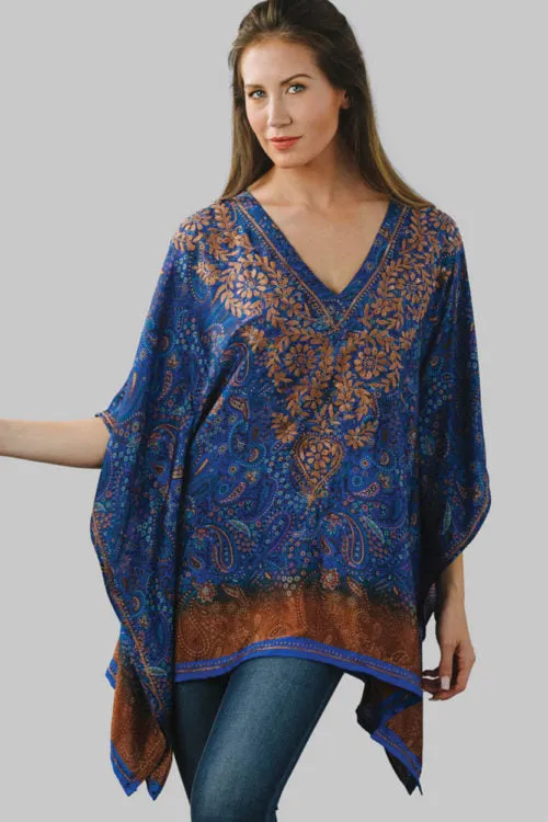 Demira Embroidered Top in Navy