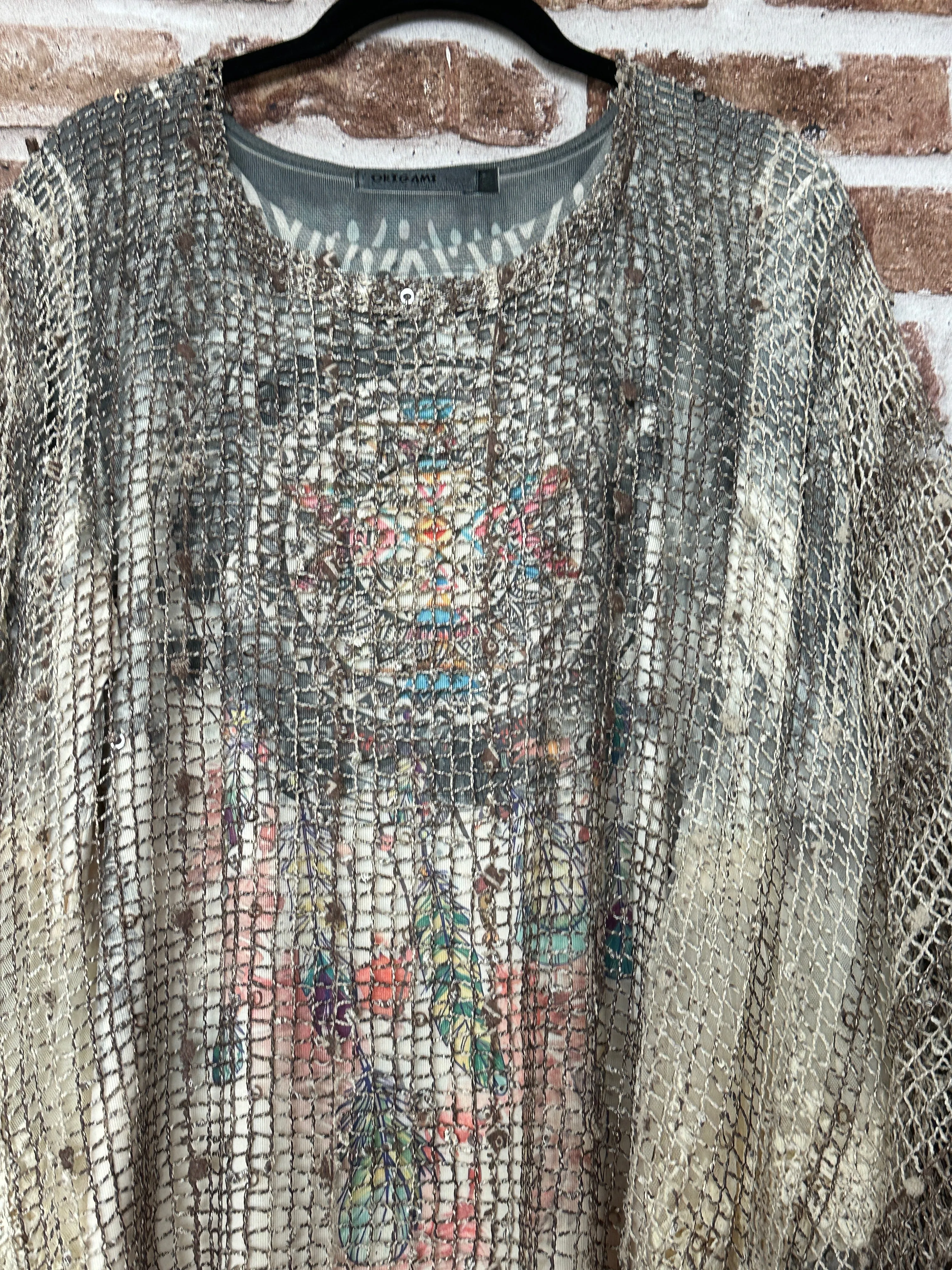 Determination Vintage Inspired Fringe Glittery Poncho