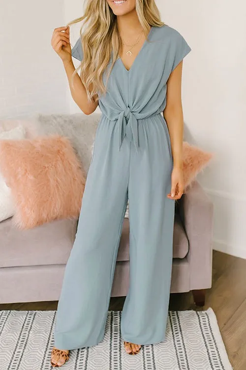 Divine Time V-neck Wide Leg Jumpsuit - 3 Colors