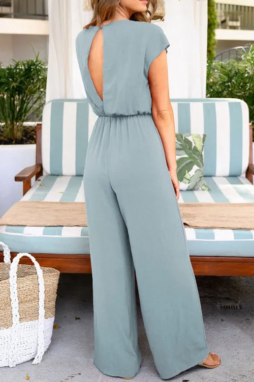 Divine Time V-neck Wide Leg Jumpsuit - 3 Colors