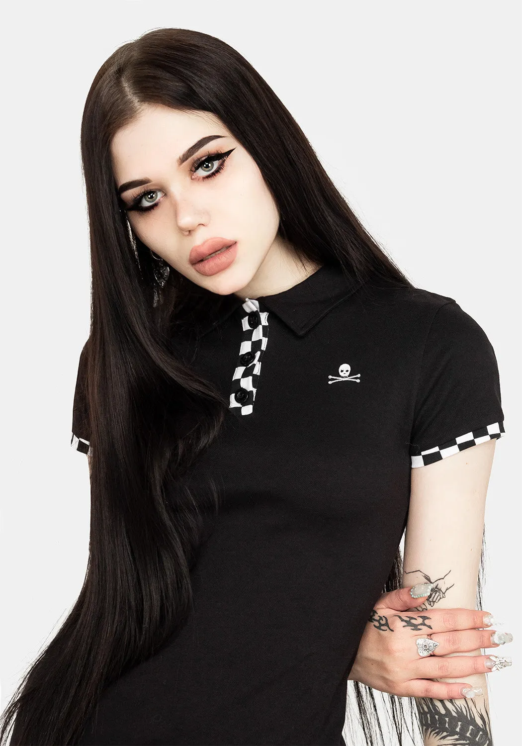 Domino Skull Polo Dress