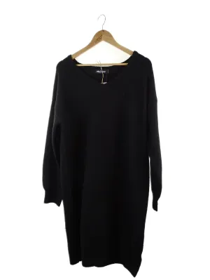 Eb & Ive Black Knit V-neck Dress OSFA