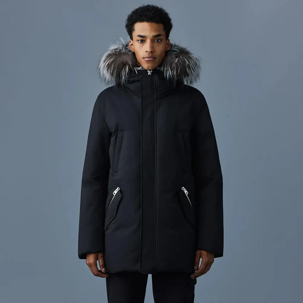 EDWARD 2-in-1 down parka with hooded bib and silver fox fur