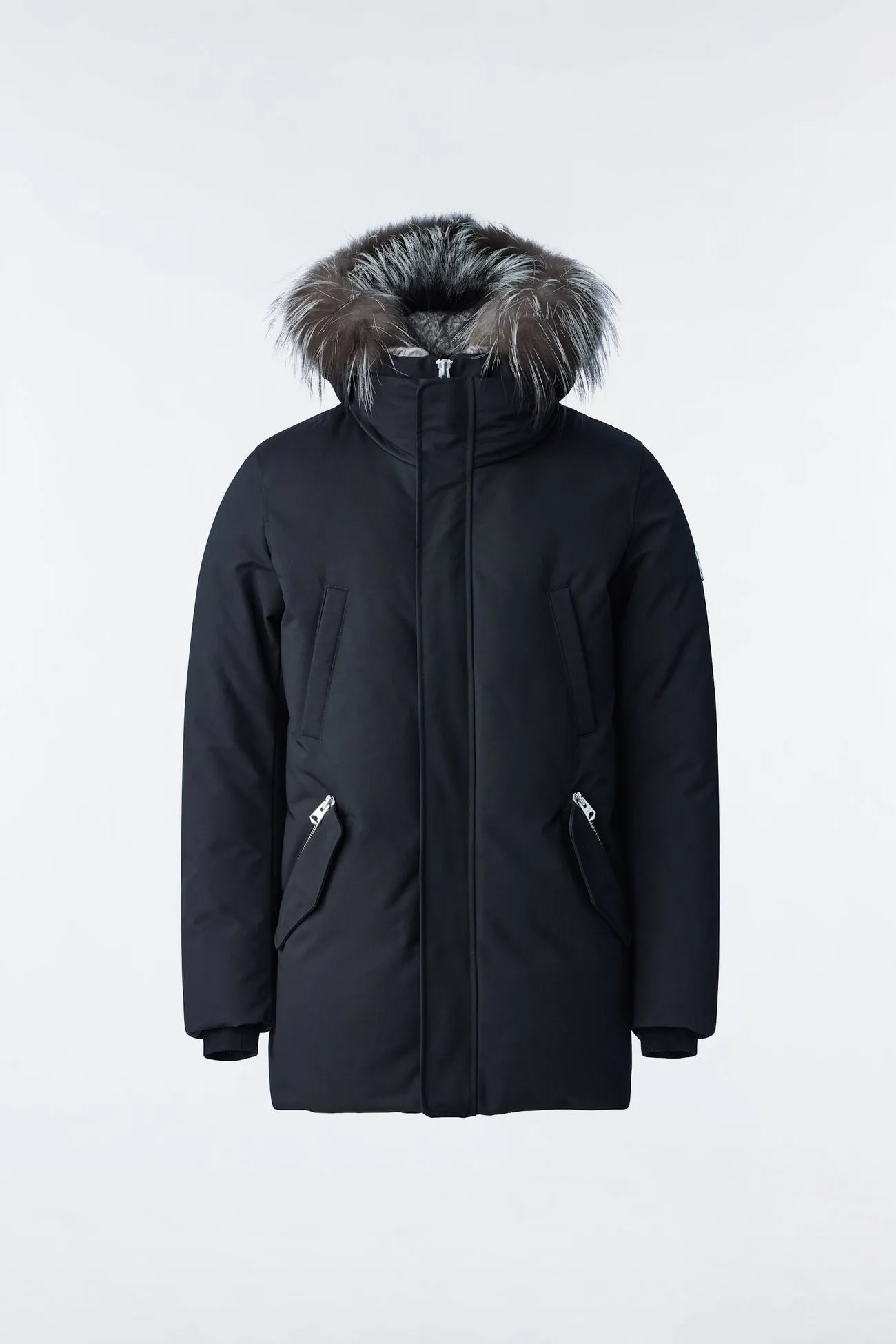 EDWARD 2-in-1 down parka with hooded bib and silver fox fur