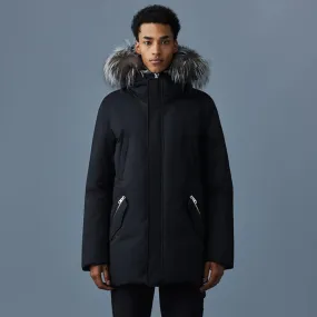 EDWARD 2-in-1 down parka with hooded bib and silver fox fur