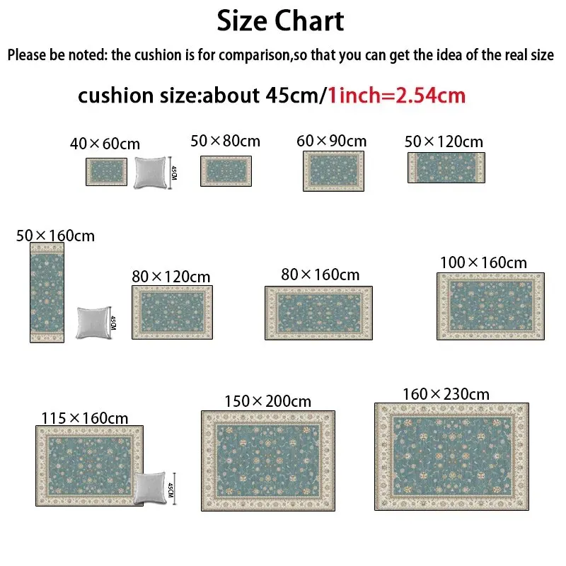 Elizabeth Luxury Modetrn Ornament Carpet Non-Slip Floor Mat Rug Carpe