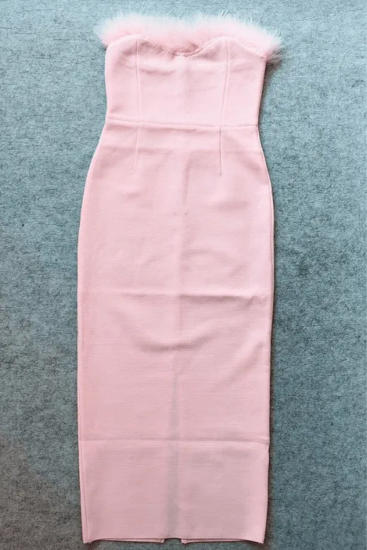 Erin Bodycon Maxi Dress - Dusty Pink