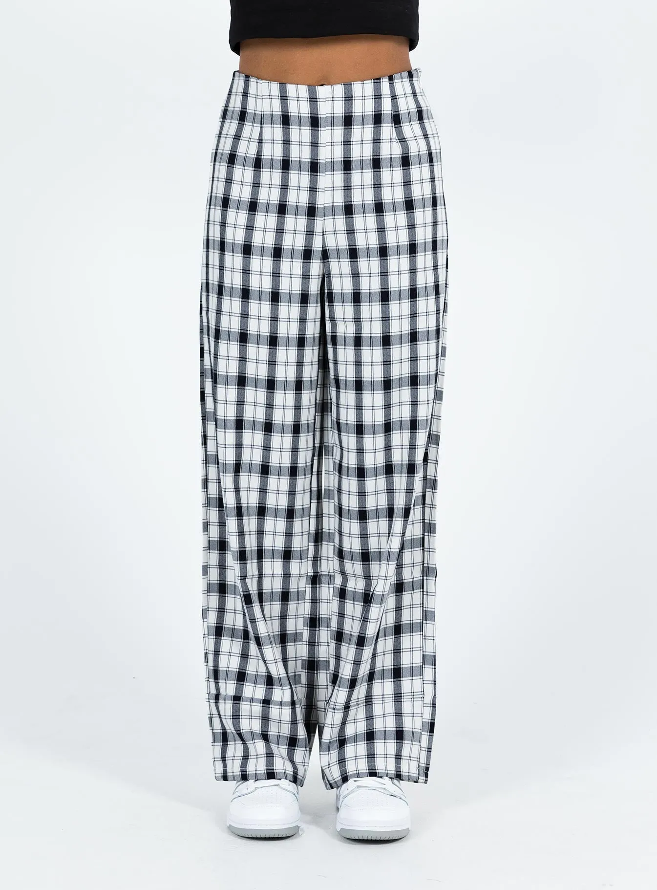 Euros Check Pants Black/White Tall