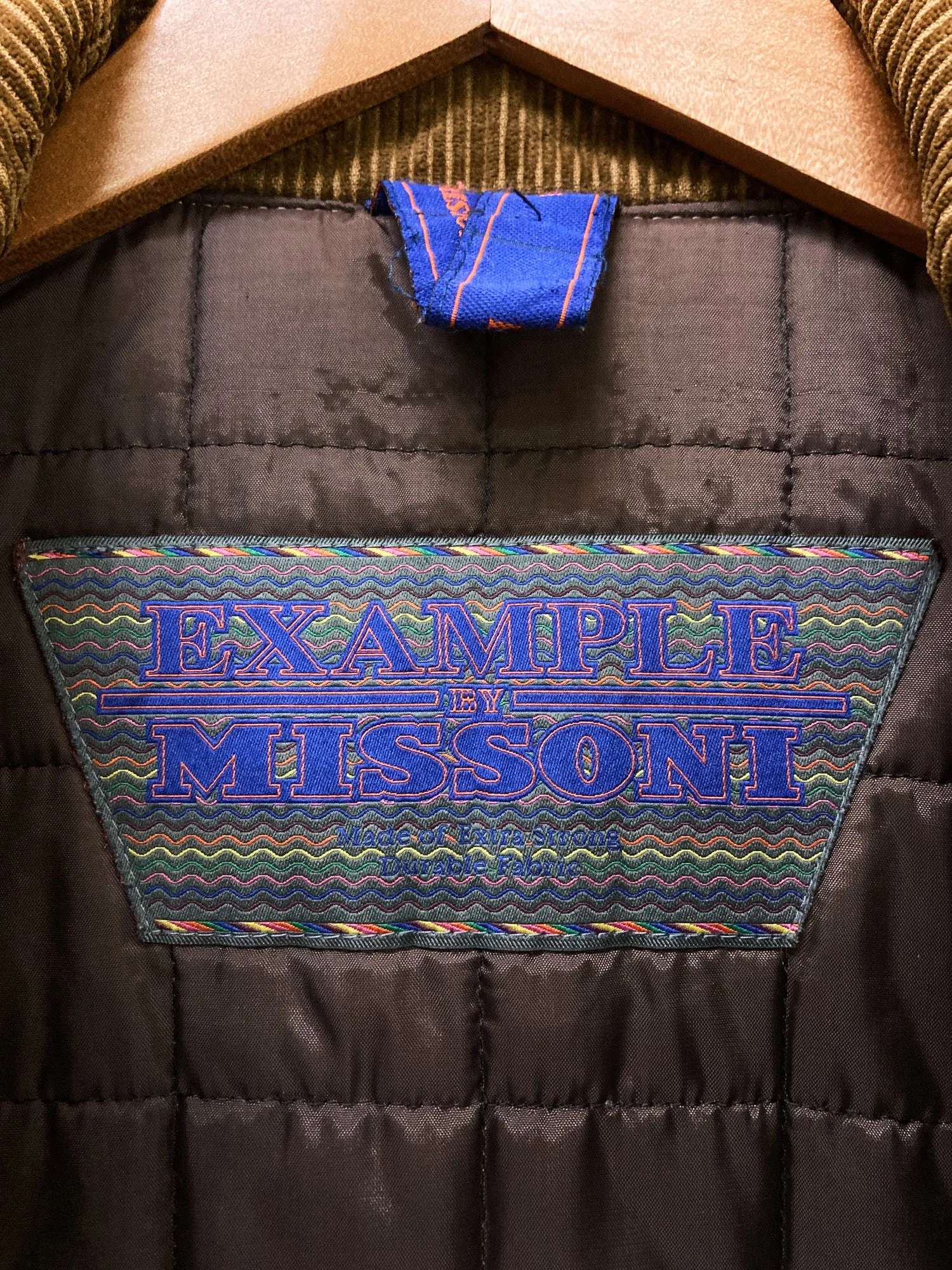 Example by Missoni padded khaki corduroy collar jacket - L