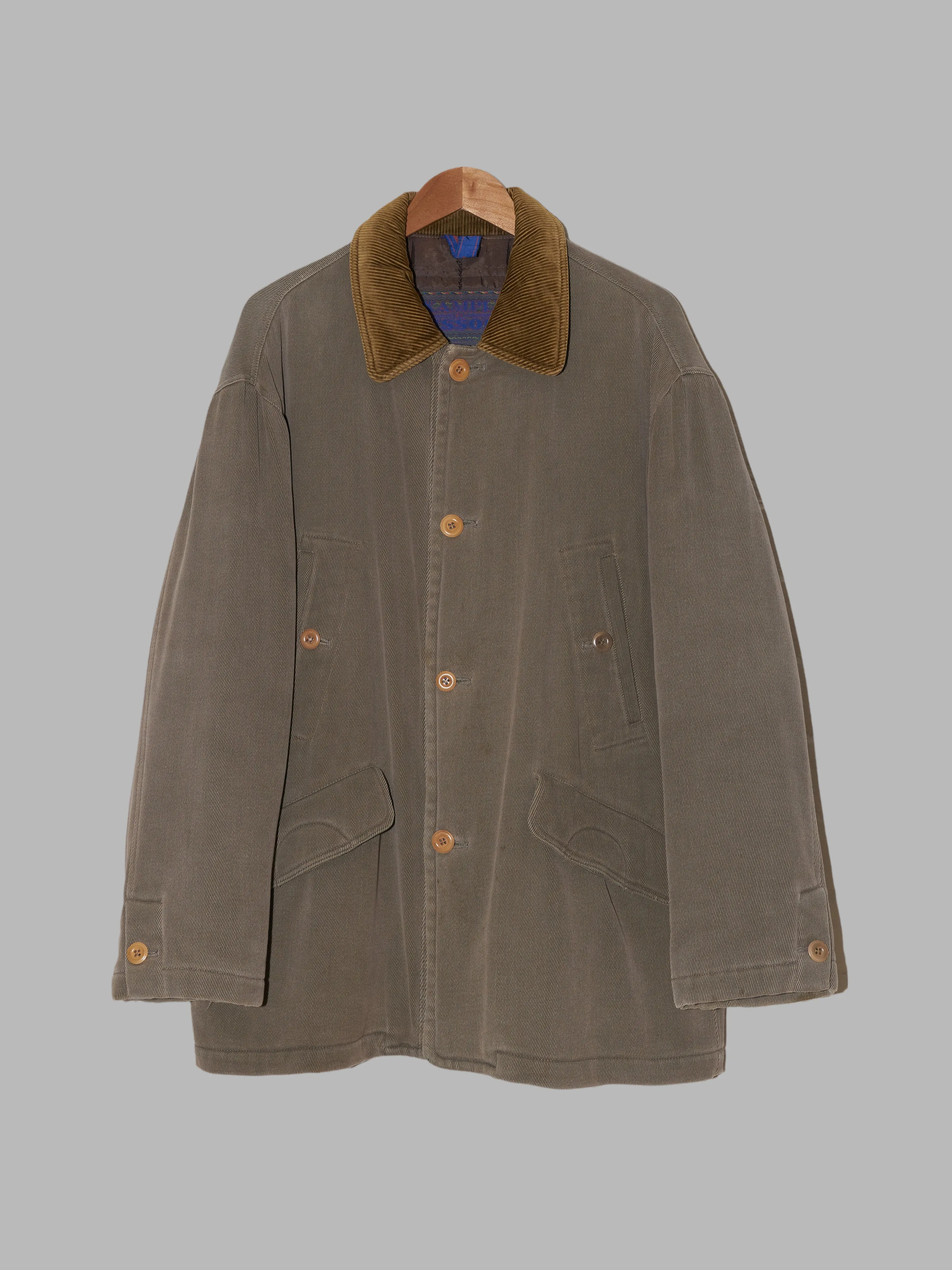 Example by Missoni padded khaki corduroy collar jacket - L