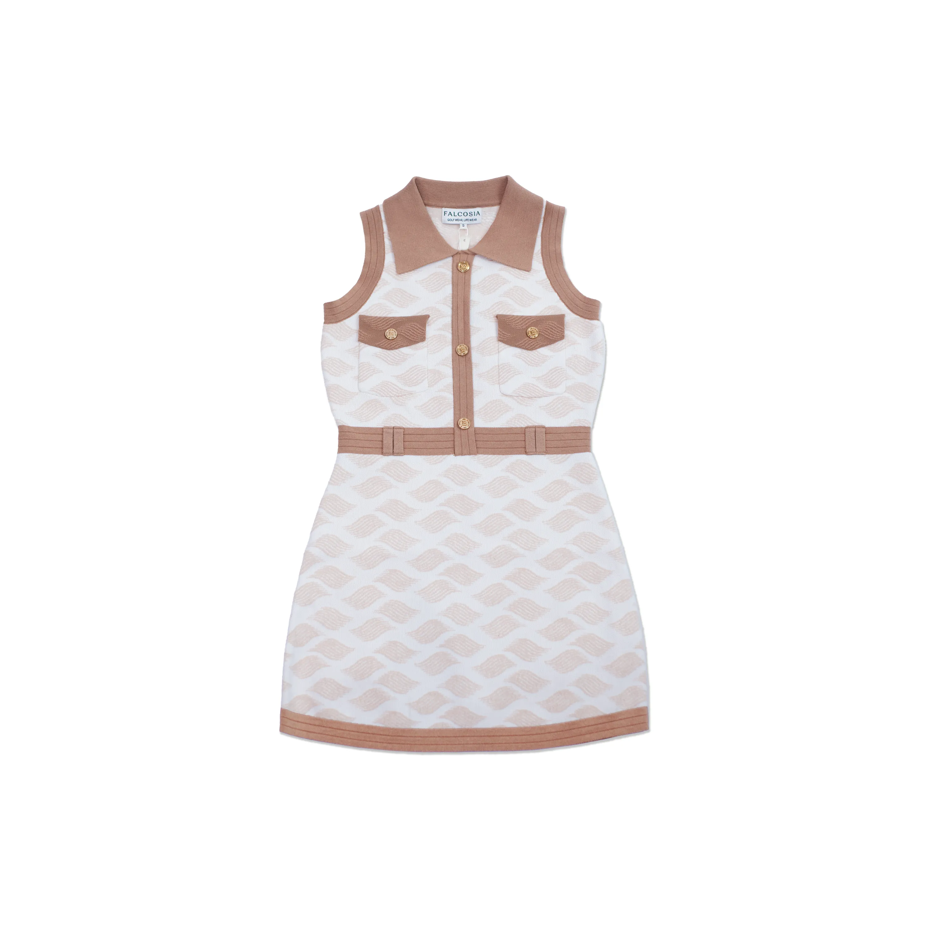 Falcosia Wave Knit Golf Dress