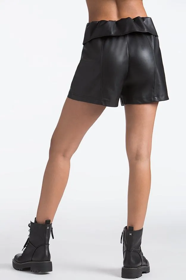 Faux Leather Belted Shorts—REJUICED